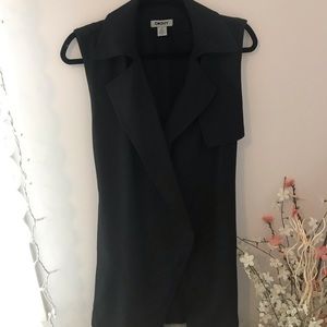 Size XS DKNY Black Dress Vest w/ Tie-Back